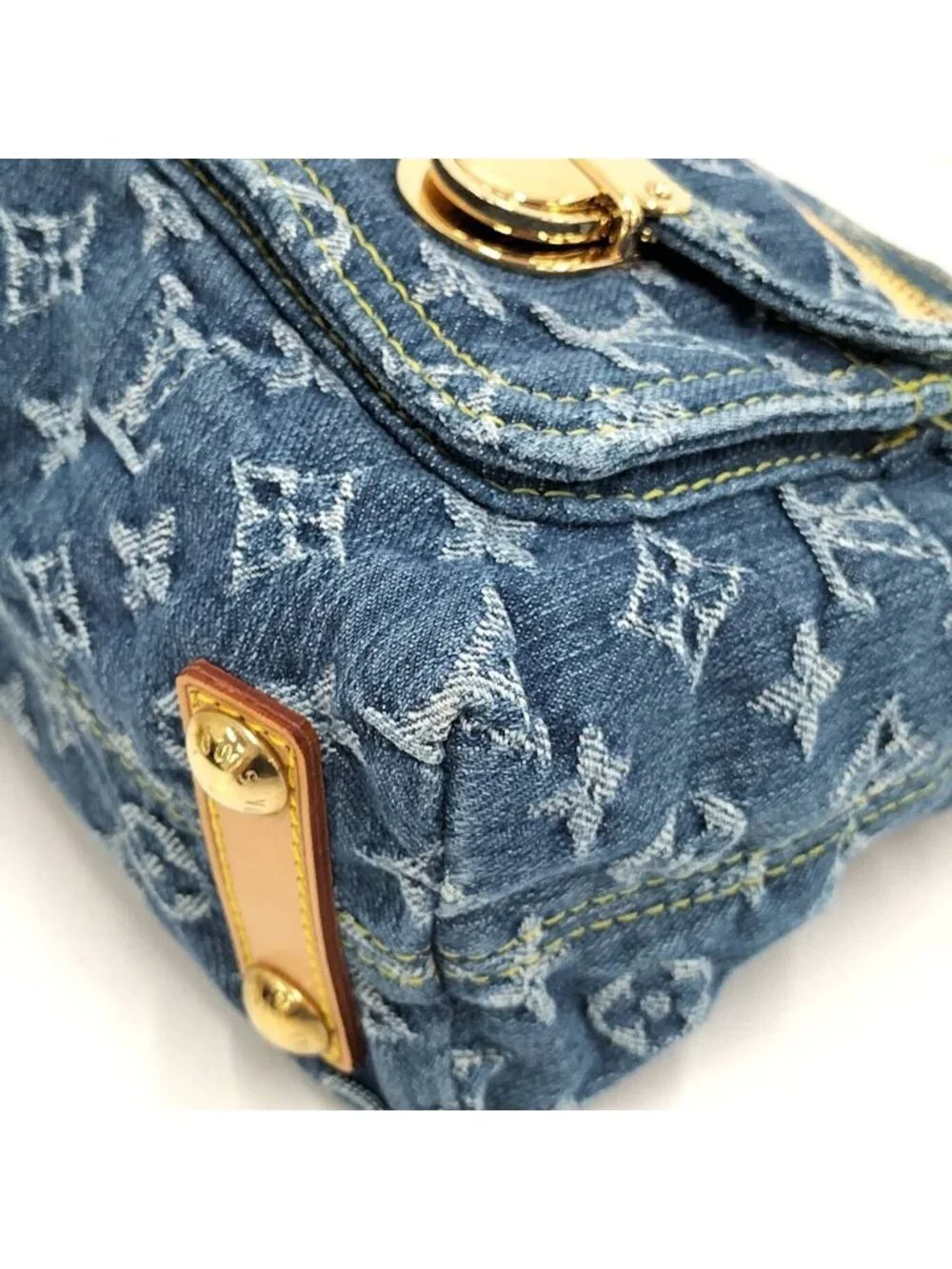 Louis Vuitton Buggy PM Handbag Monogram Denim Blue